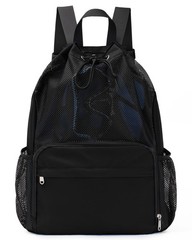 Drawstring Backpack Sports Gym Bag with Wet Pocket Swim Bag Mesh Drawstring B…