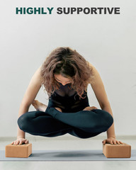 Bloques de Yoga Corcho 2 Piezas Alta Densidad Antideslizantes Accesorios Pilates