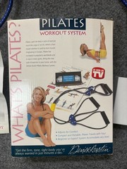 Denise Austin Pilates Workout System VHS Video, Exercise Cords, Wallchart