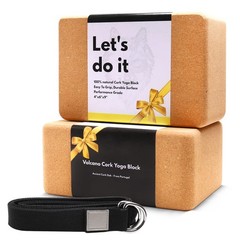 2 PCS Cork Yoga Blocks Natural Portugal 9x6x4 Inch NonSlip MoistureProof