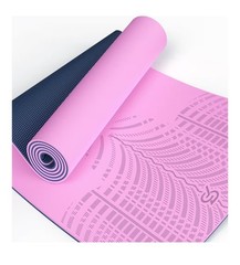 SAEEPABUL 32″ Wide Micro-X Thick Yoga Mat Non Slip W Carry Strap Pink/ Blue