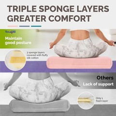 Meditation Cushion with Triple Layer Sponge for Maximum Comfort and Support