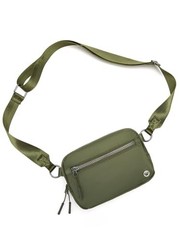 Small Crossbody Bags for Women Nylon with Adjustable Strap, Zipper Green
