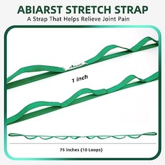Abiarst Stretching Strap Yoga Straps for Physical Therapy, 10 Loops Non Green