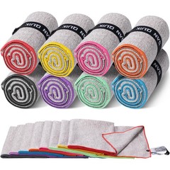 Microfiber Gym Towels 8 Pack, Quick Dry Silver ION Odor-Free Sweat Towel for …