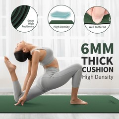XXL Yoga Mat 213 x 81 cm, 6 mm Thick Non Slip and Joint Gentle, Extra Long…