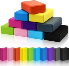 10 Pcs Foam EVA Yoga Blocks Lightweight Non Slip 120g, Mixed Colors