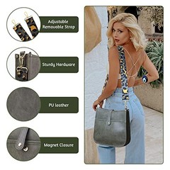 Crossbody Bags for Women, Vegan Leather Crossbody Shoulder Bag Guitar Grey