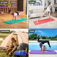 Extra Thick Yoga and Pilates Mat 1/2” (13mm) or 1″ (25mm), 71-inch 1/2″ Blue