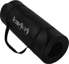 Yoga Mat 1 Inch Extra Thick | Non Slip Black (70″L X 23″W)