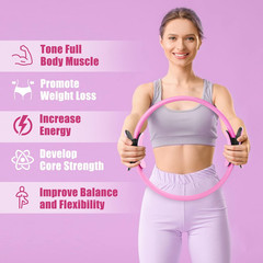 Pilates Ring Circle – 14 Inch Magic Fitness Circle for Toning Inner & Outer Thig
