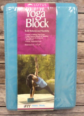 Lotus Yoga Block Foam 3″ x 6″ x 9″ Blue Balance & Flexibilty Brand New Sealed