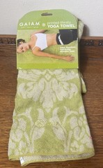 Gaiam Printed Thirsty Yoga Towel Green Microfiber 24×68 New