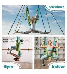 Aerial Yoga Swing Trapeze ( aqua green) by YOGABODY; NEVER USED. BOX UNOPENED