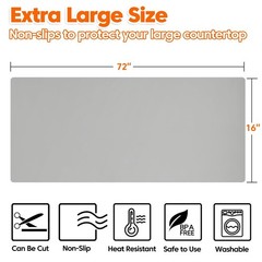 Extra Large Silicone Mat, 72”x16” Heat Resistant Mats for Countertop