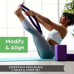 1 Set Yoga Block with Strap Foam Yoga Block Yoga Block Pilates Fitness