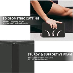 MBHKRRS 9″x6″x3″ Yoga Blocks, Soft Non-Slip Surface 9″x6″x3″, black-1 Pack