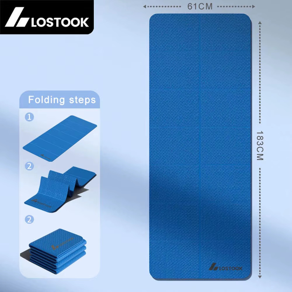 Foldable Yoga Mat 4Mm Thick TPE Easy to Store for Travel Exercise Mat for Yoga P