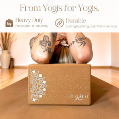 Cork Yoga Block Set – 2 Pack with Strap & Canvas Bag | Luxury Portuguese Yoga Bl