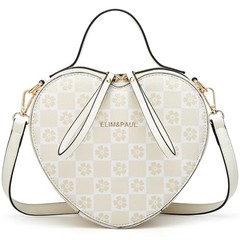 Crossbody Purse for Women Small Crossbody Bags Checkered Beige Heart Shape