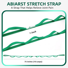 Stretching Strap Yoga Straps for Physical Therapy, 10 Loops Non-Elastic Stret…