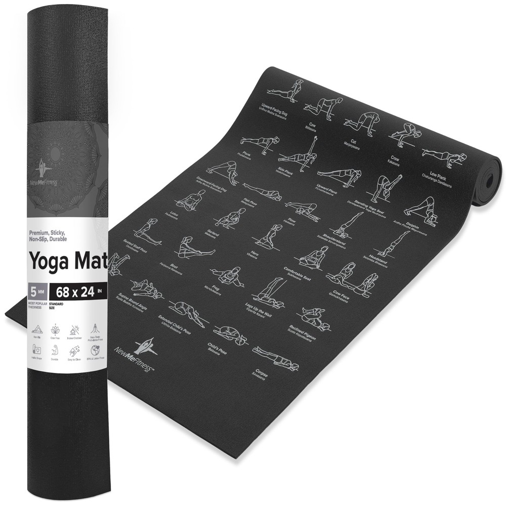 NewMe Fitness Yoga Mat for Women and Men – Large, 5mm Thick, 68 Inch Long, Non S
