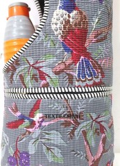 Quilted Cotton Yoga Mat Bag Floral Print Handmade Sling Carry Bag with zipper