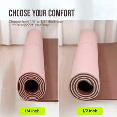 Large Exercise Mat 6×4 Feet Thick 1/4 1/2 Inch Recycled Foam Gym Yoga Pilates