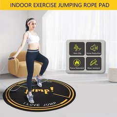 Jump Rope Mat 49” Round Non-Slip Pad 1/4” Thick Durable Workout Shock