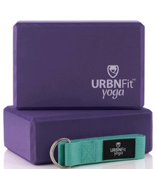 Urban Fit 2 Yoga Blocks & Yoga Strap Purple