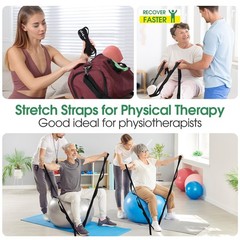 8 Pack Stretching Strap with 10 Loops Bulk Yoga Strap Bulk for Physical Thera…