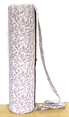 Indian White Floral Cotton Unisex Bags Gym Bag Shoulder Straps New Yoga Mat Bags