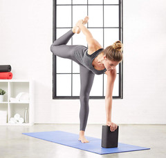 EVA Yoga Block Black High Density Easy Grip and Black Resistance Yoga Strap
