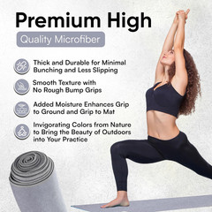 Yoga Mat Towel – Double Sided Microfiber Yoga Towel – Sweat Absorbent Non Slip H