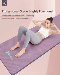 Yoga Mat 7mm Thick Non Slip – Extra Cushion TPE Exercise Mat for Home Workout…