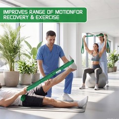 Jofuler Stretching Strap for Physical Therapy and 75″ long & 1″ wide, Green