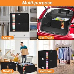 60L Comforter Storage Bag, Sturdy Construction Blanket Storage Bin w/Durable …