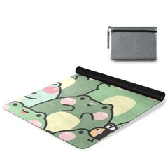 GOODOLD Cute Chubby Frog Yoga Mat, 71 x 26 Inch Nonslip Yoga Mats Folding Tra…