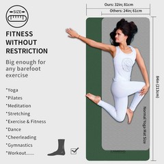 XXL Yoga Mat 213 x 81 cm, 6 mm Thick Non Slip and Joint Gentle, Extra Long…
