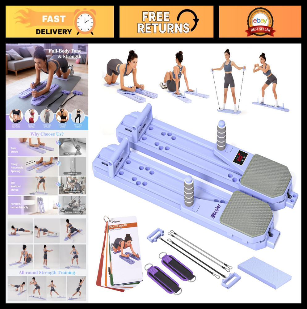 8-in-1 Portable Pilates Reformer Set – Multi-Functional Home Fitness Equipment
