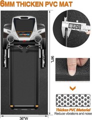 Treadmill Mat 96″x36″, Walking Pad Mat for Carpet Hardwood Floors 6mm