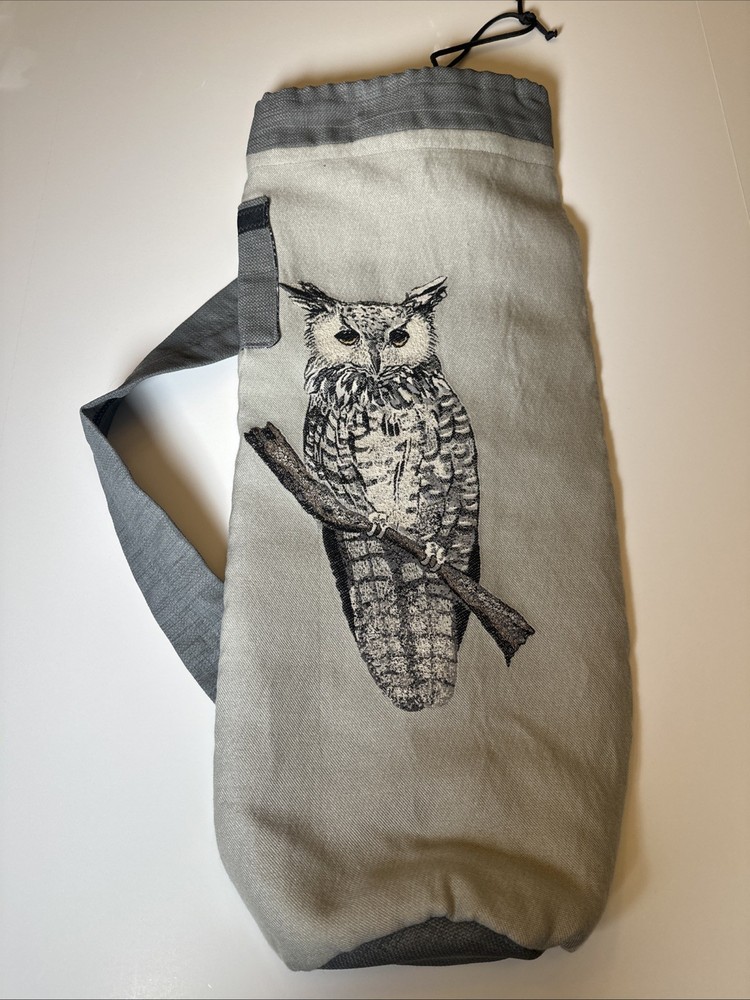 Handmade Embroidered Owl Yoga Mat Carrying Bag
