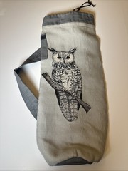 Handmade Embroidered Owl Yoga Mat Carrying Bag