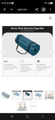 BalanceFrom Extra Thick 1in Yoga Mat 71×24 Navy Blue w/ Carrying Strap