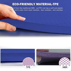 4/5 inch TPE Yoga Mat Fitness & Exercise Mats Large Size 72″L x 32″W Non-Slip…