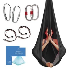 Aerial Silk Yoga Hammock & Swing for Home, Inversion Exercises, Starter Kit f…