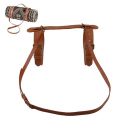Picnic Blanket Carry Strap, PU Leather Yoga Mat Carry Strap with Adjustable S…