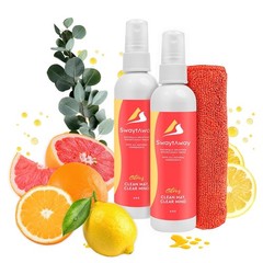 SwaytAway Fitness Mat Mist – 4oz Travel Size Yoga Mat Spray with Towel – (Pac…