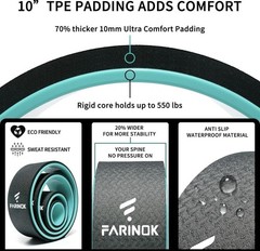 Yoga Wheel Set of 3+1, Upgraded 10MM Thick Back Wheels for Pain Relief