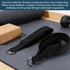 2 Pack Pilates Reformer Straps with Soft Padding – Double Loop D-Ring Accesso…